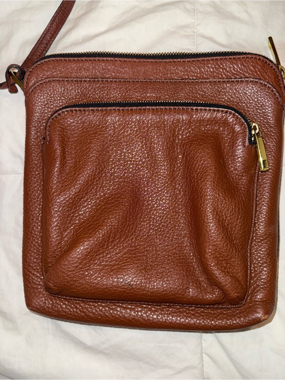 Fossil Leather Crossbody Bag in Brown